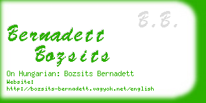 bernadett bozsits business card